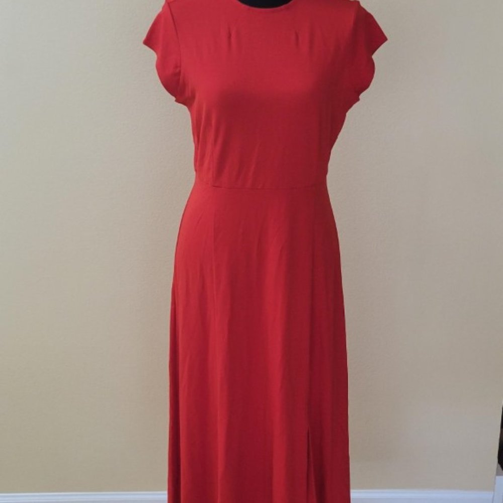 Banana Republic Red Midi Dress Sz 8